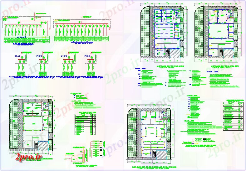 دانلود نقشه معماری دیاگرام تک خطی برق و کنترل سیستم (کد62824)