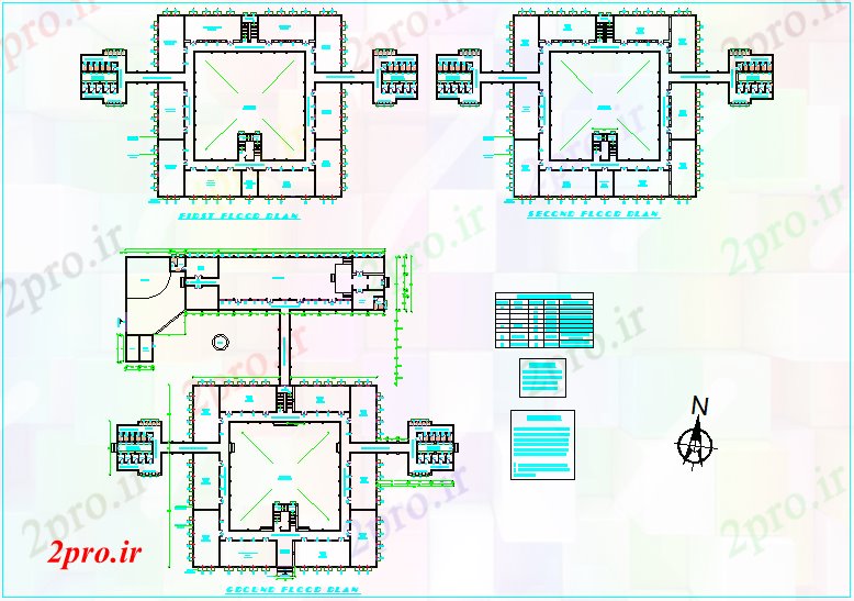 دانلود نقشه دانشگاه ، آموزشکده ، مدرسه ، هنرستان ، خوابگاه - نظر طراحی یک طرحی خوابگاه ساخت 34 در 63 متر (کد62845)