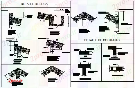 دانلود نقشه ستون جزئیات ساختار طراحی دال و ستون طراحی (کد62877)