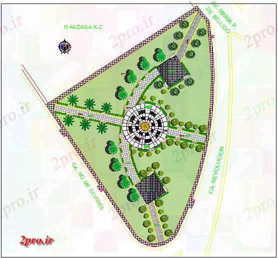 دانلود نقشه باغ معماری طراحی  سیاره پارک نمای  (کد62937)