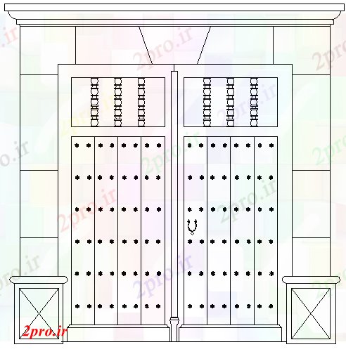 دانلود نقشه درب و پنجره درب  نمونه طرحی معماری  (کد62960)