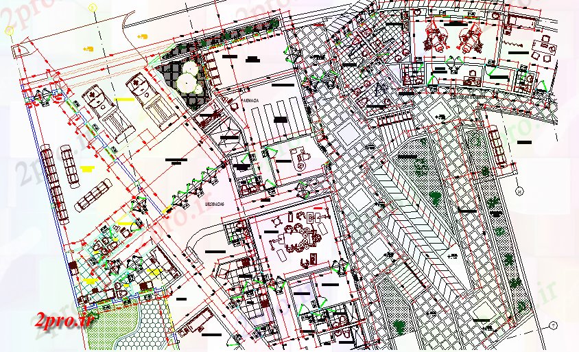 دانلود نقشه بیمارستان - درمانگاه - کلینیک طرحی معماری بیمارستان چند تخصص و 20 در 24 متر (کد62978)