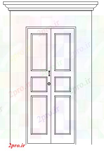 دانلود نقشه درب و پنجره درب قاب طراحی و  جبهه نمای  (کد63021)