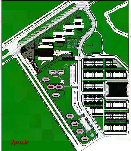 دانلود نقشه باغ شخصیمحوطه سازی دانشگاه ، آموزشکده باغ نمای 34 در 42 متر (کد63038)