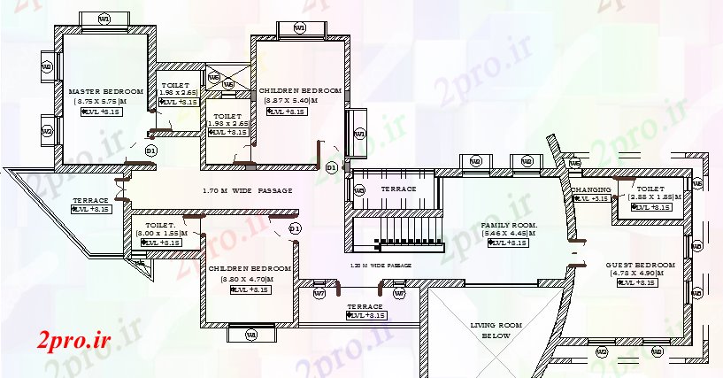 دانلود نقشه خانه های کوچک ، نگهبانی ، سازمانی - ویلایی طراحی و نمای 22 در 32 متر (کد63118)