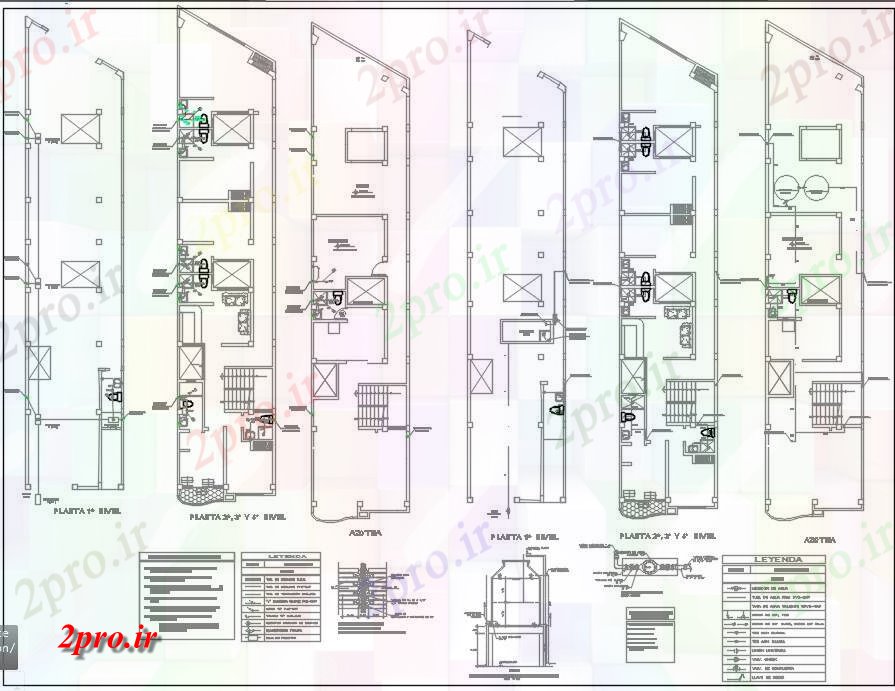 دانلود نقشه هتل - رستوران - اقامتگاه طرحی porject هتل 5 در 28 متر (کد63162)