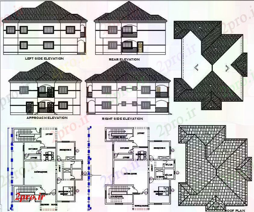 دانلود نقشه خانه های کوچک ، نگهبانی ، سازمانی - bedroom آپارتمان ساختمان مسکونی 14 در 15 متر (کد63166)