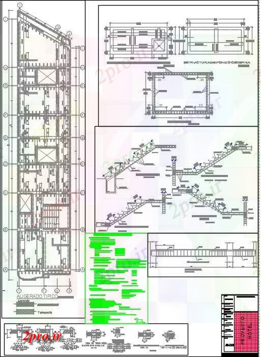 دانلود نقشه پلان مقطعی جزئیات stucure از هتل (کد63182)