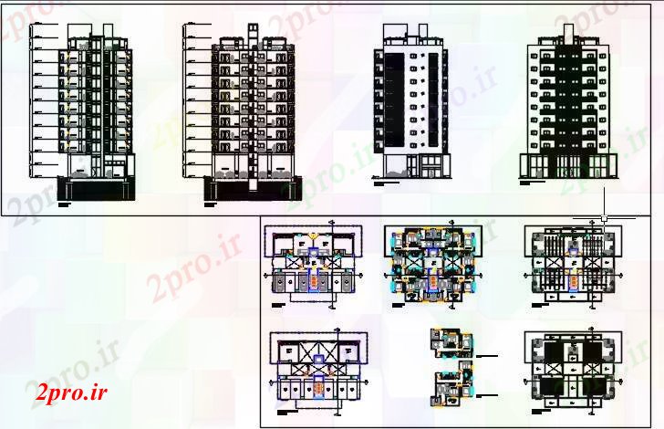 دانلود نقشه معماری معروف بخش ساختمان طراحی  (کد63192)