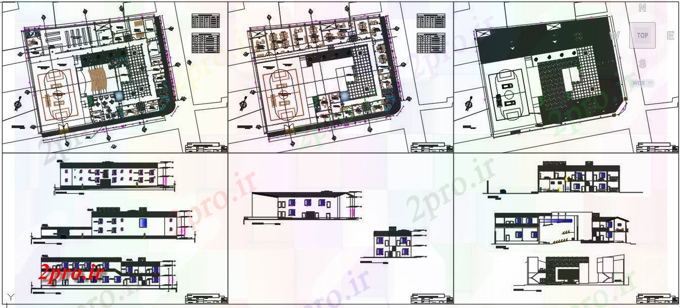 دانلود نقشه مسکونی ، ویلایی ، آپارتمان offices شبکه بهداشت و درمان 38 در 47 متر (کد63209)