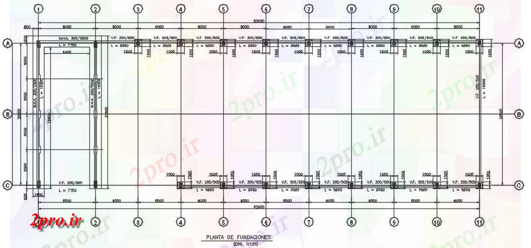 دانلود نقشه جزئیات ساخت و ساز طرحی Foudetion (کد63218)