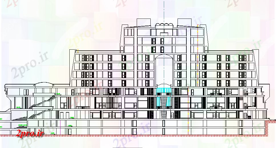 دانلود نقشه هتل - رستوران - اقامتگاه  اوبروی هتل نمای   (کد63254)