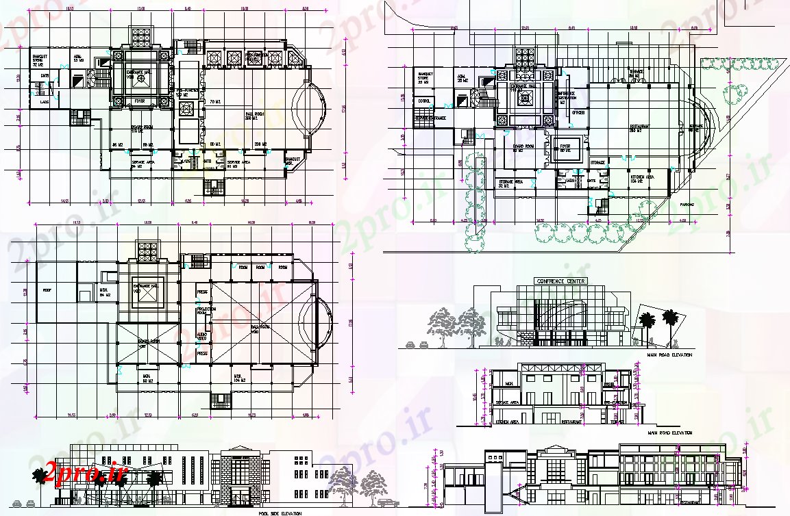 دانلود نقشه ساختمان دولتی ، سازمانی جزئیات سالن کنفرانس پروژه 28 در 59 متر (کد63292)