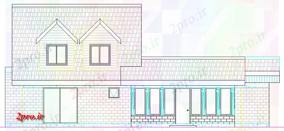 دانلود نقشه مسکونی ، ویلایی ، آپارتمان طرحی معماری خانه ها و نما 10 در 15 متر (کد63340)