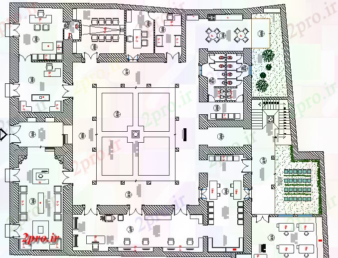 دانلود نقشه دانشگاه ، آموزشکده ، مدرسه ، هنرستان ، خوابگاه - معماری طراحی مدرسه و ساختار اطلاعات 27 در 34 متر (کد63363)