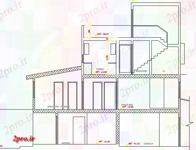 دانلود نقشه مسکونی ، ویلایی ، آپارتمان دو کف سازی خانواده خانه طراحی و نمای 15 در 30 متر (کد63392)
