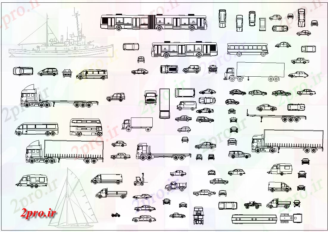 دانلود نقشه بلوک وسایل نقلیه   خودرو بلوک (کد63437)