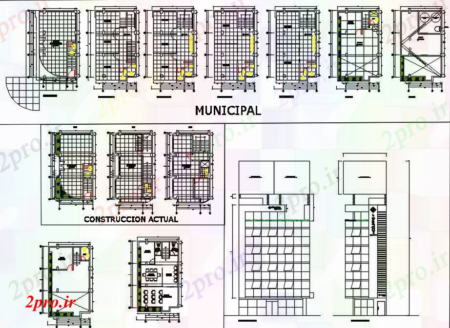 دانلود نقشه ساختمان دولتی ، سازمانی دفاتر Economi ساخت 5 در 10 متر (کد63465)