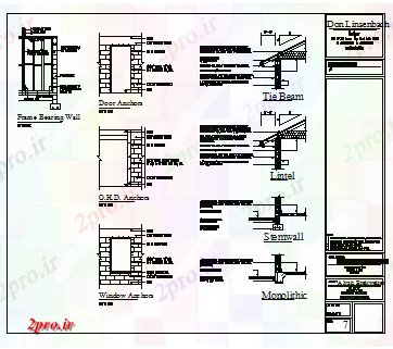 دانلود نقشه جزئیات ساخت و ساز بخش و پنجره درب دیوار طراحی جزئیات طراحی خانه های ویلایی (کد63480)