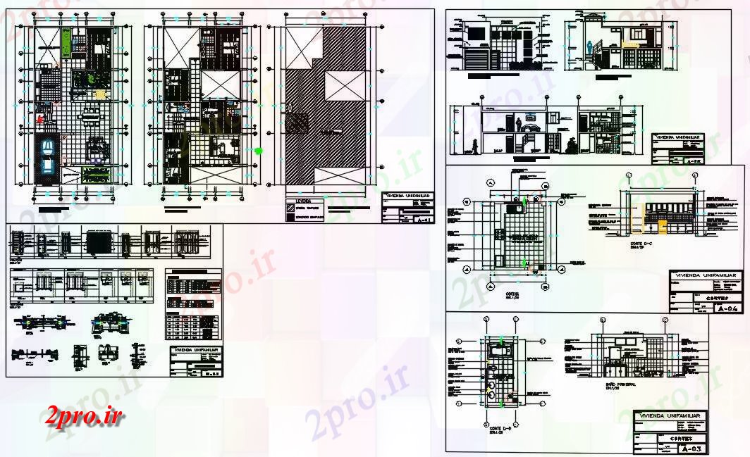 دانلود نقشه آپارتمان یک طبقه خانه Singlefamily 10 در 20 متر (کد63481)