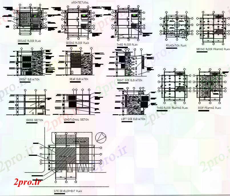 دانلود نقشه ساختمان اداری - تجاری - صنعتی storey  ساختمان اداری (کد63536)