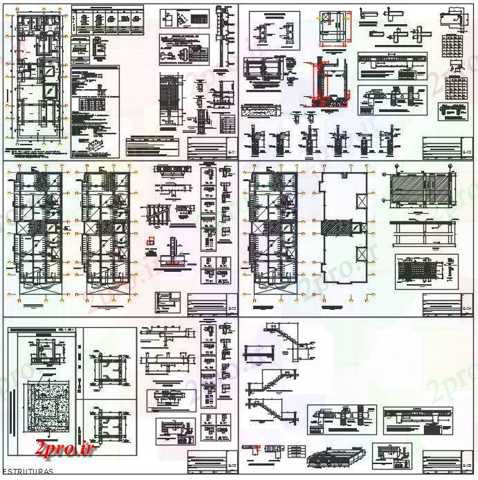 دانلود نقشه جزئیات ساختار ساختار  multifamilar (کد63549)