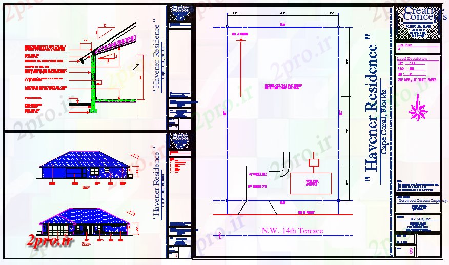 دانلود نقشه مسکونی ، ویلایی ، آپارتمان طراحی پروژه تنها خانواده خانه 14 در 18 متر (کد63577)
