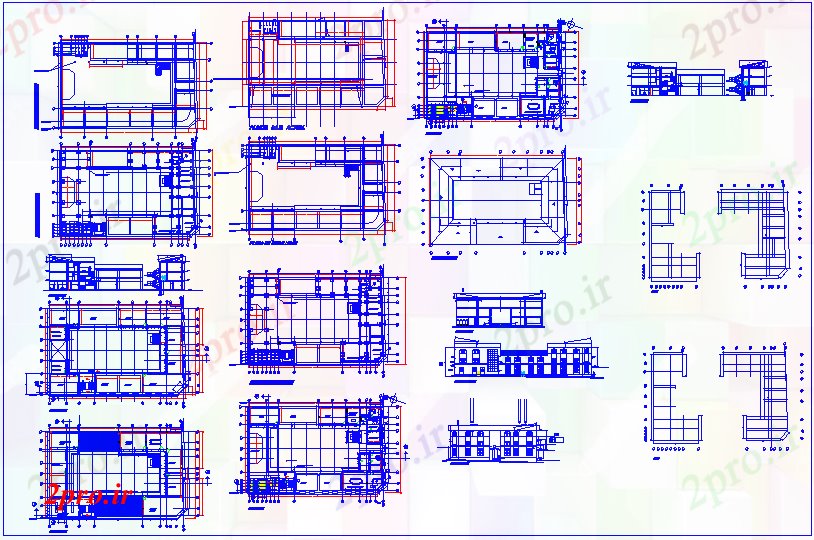 دانلود نقشه دانشگاه ، آموزشکده ، موسسه - طرحی معمار و مقطعی با دیدگاه ساختاری آموزش و پرورش مرکز 36 در 46 متر (کد63612)