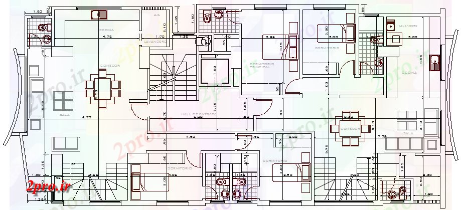 دانلود نقشه مسکونی  ، ویلایی ، آپارتمان  ساختمان مسکونی طراحی و ساختار (کد63632)