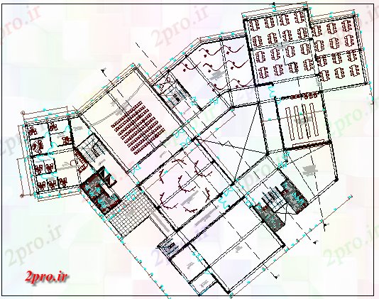 دانلود نقشه هایپر مارکت  - مرکز خرید - فروشگاه بازار طراحی معماری و جزئیات  ساختار  (کد63659)