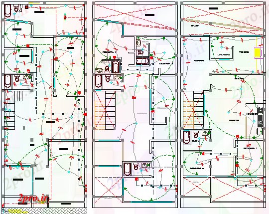 دانلود نقشه معماری خانواده تنها خانه خانه برق نصب و راه اندازی (کد63696)