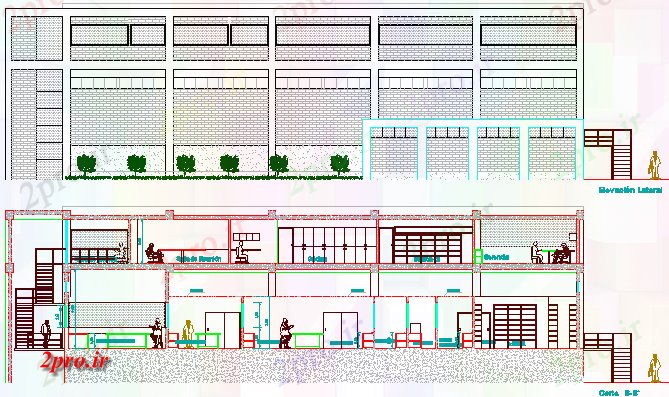 دانلود نقشه دانشگاه ، آموزشکده ، موسسه -   بازسازی طرحی معماری آزمایشگاهی و  نمای  (کد63703)