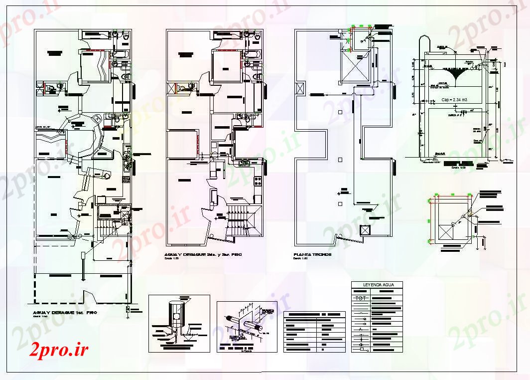 دانلود نقشه مسکونی ، ویلایی ، آپارتمان خانه طرحی دراز کردن جزئیات 8 در 18 متر (کد63746)