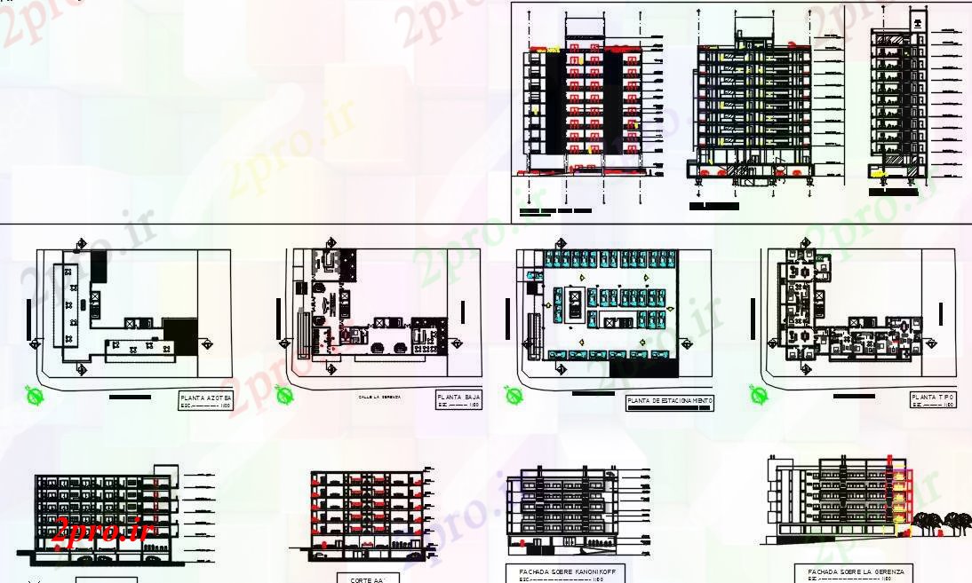 دانلود نقشه هایپر مارکت - مرکز خرید - فروشگاه وزارت ساخت و ساز های 32 در 40 متر (کد63755)