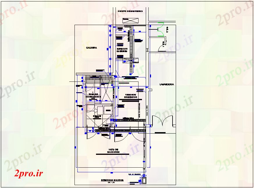 دانلود نقشه جزئیات ساخت و ساز  ساخت و ساز مواد زائد جامد سیستم برای بیمارستان مدیریت (کد63758)