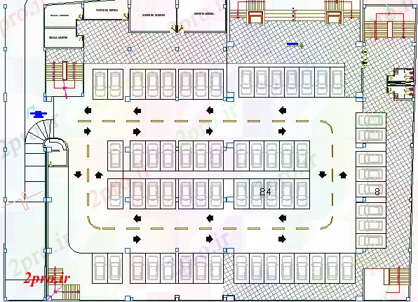 دانلود نقشه  ساختمان دولتی ، سازمانی اتومبیل منطقه پارکینگ  مرکز فرهنگی معماری طرحی  (کد63813)