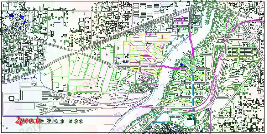 دانلود نقشه برنامه ریزی شهری محوطه  از  شهری روستای معماری طرحی  (کد63889)