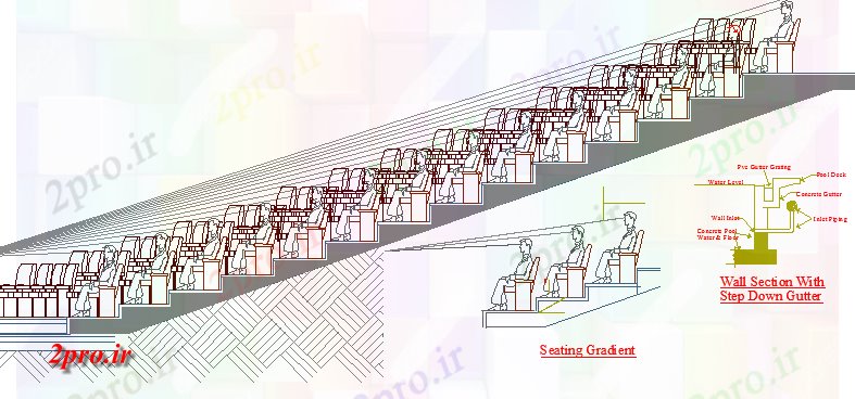 دانلود نقشه ورزشگاه ، سالن ورزش ، باشگاه ساختار ورزشگاه معماری شهر ورزشی مرکز (کد64017)