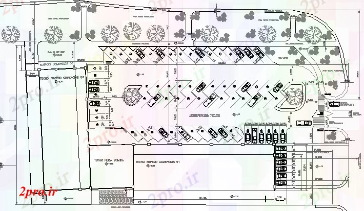 دانلود نقشه هایپر مارکت - مرکز خرید - فروشگاه طبقه زیرزمین و پارکینگ از مرکز خرید طراحی معماری 45 در 90 متر (کد64135)