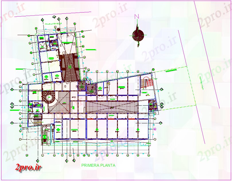 دانلود نقشه دانشگاه ، آموزشکده ، مدرسه ، هنرستان ، خوابگاه - مدرسه موسیقی طراحی طرحی 40 در 43 متر (کد64141)