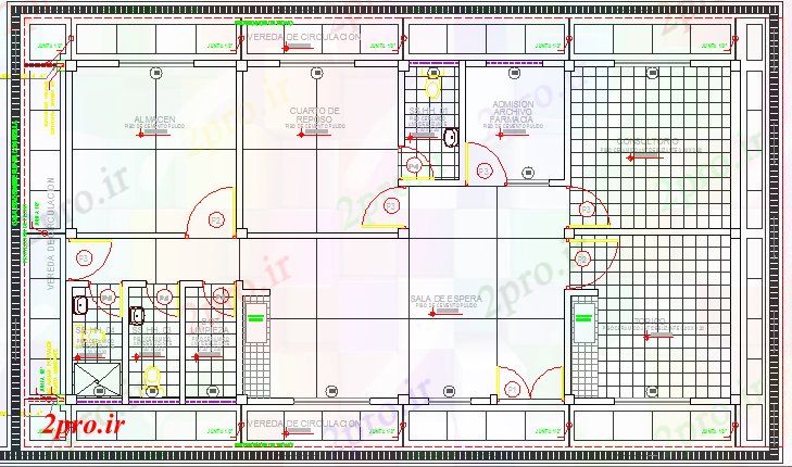 دانلود نقشه بیمارستان -  درمانگاه -  کلینیک ساختار درمانگاه پروژه کامل (کد64162)