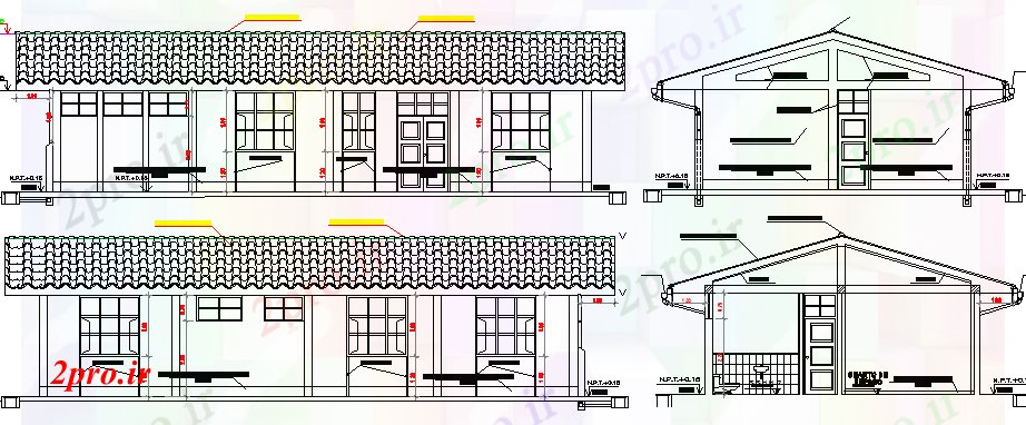 دانلود نقشه بیمارستان - درمانگاه - کلینیک کلینیک نما و بخش طرحی 8 در 15 متر (کد64163)