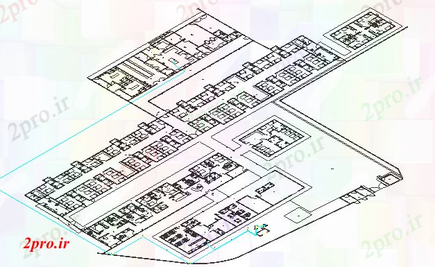 دانلود نقشه بیمارستان -  درمانگاه -  کلینیک  نشیمن ساختار بیمارستان جزئیات (کد64165)