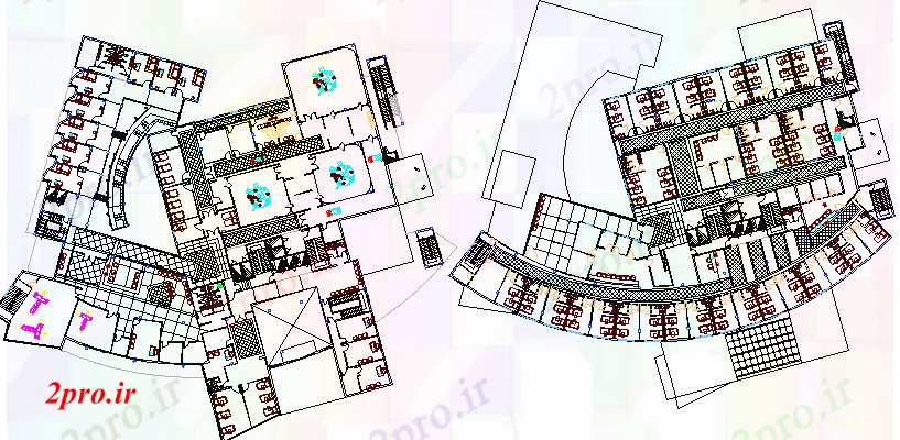 دانلود نقشه بیمارستان -  درمانگاه -  کلینیک طرحی اول و دوم کف از  پروژه بیمارستان تخصصی عمومی  (کد64176)