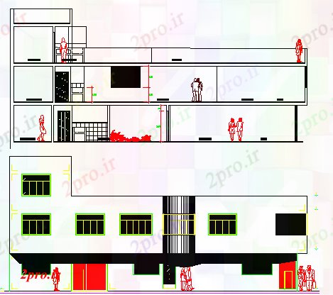 دانلود نقشه مسکونی  ، ویلایی ، آپارتمان  آپارتمان ساختمان نما و  بخش طرحی  (کد64190)