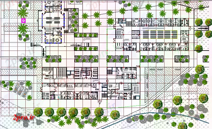 دانلود نقشه بیمارستان -  درمانگاه -  کلینیک چند کف سازی محوطه سازی و بیمارستان جزییات  ساختار  (کد64240)