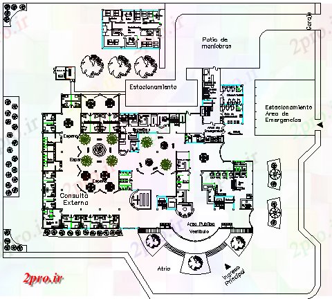 دانلود نقشه بیمارستان -  درمانگاه -  کلینیک جزییات ساختار بیمارستان کودکان سه دان (کد64244)