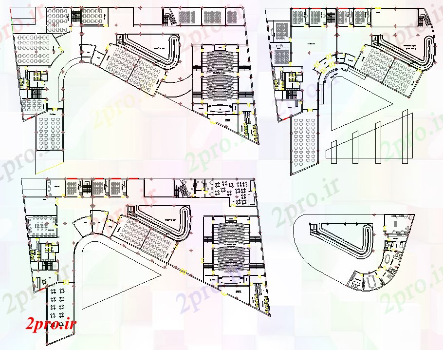 دانلود نقشه ساختمان دولتی ، سازمانی شهرستان مرکزی طرحی ساختمان طرح 52 در 87 متر (کد64258)