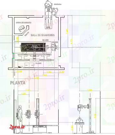 دانلود نقشه بیمارستان - درمانگاه - کلینیک X-Ray در اتاق از بیمارستان عمومی 11 در 12 متر (کد64292)