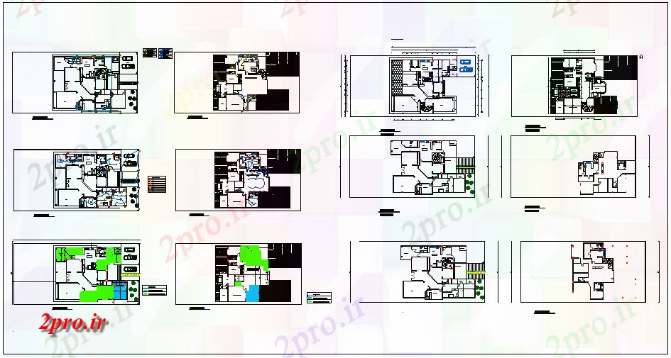 دانلود نقشه مسکونی ، ویلایی ، آپارتمان طرحی کف و نمای طراحی نما با طرحی معمار با طرحی برق و فاضلاب 17 در 24 متر (کد64334)